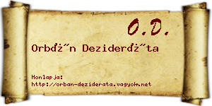 Orbán Dezideráta névjegykártya