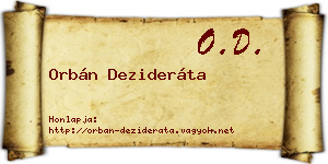 Orbán Dezideráta névjegykártya