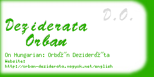 deziderata orban business card